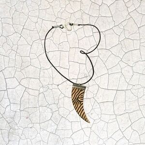 Zebra Pattern Pendant Necklac Leather bands